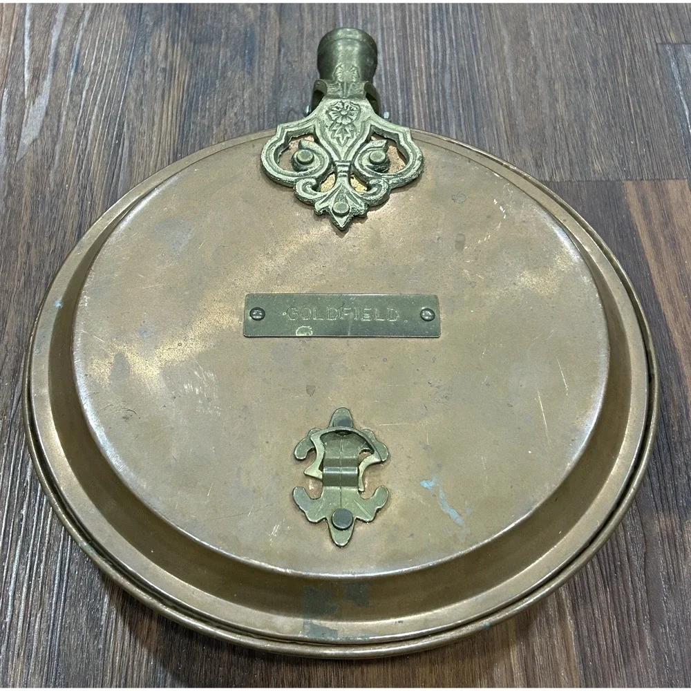 Vintage Antique Copper‎ Bed Warmer Ornate Pan Goldfield Hotel